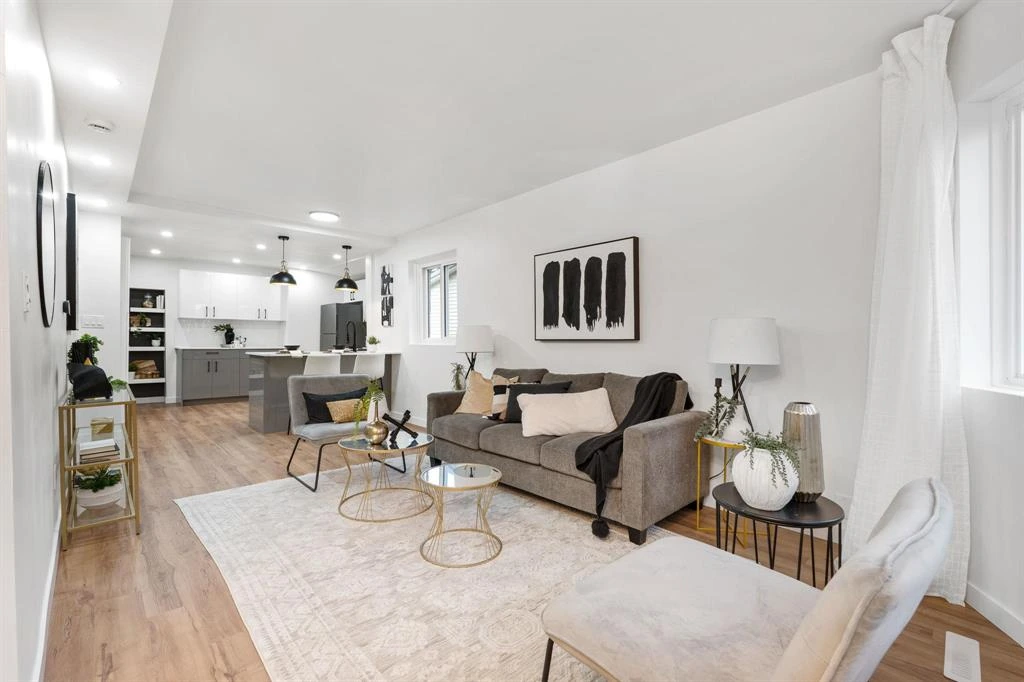 Renovated living room in Chalmers, Winnipeg